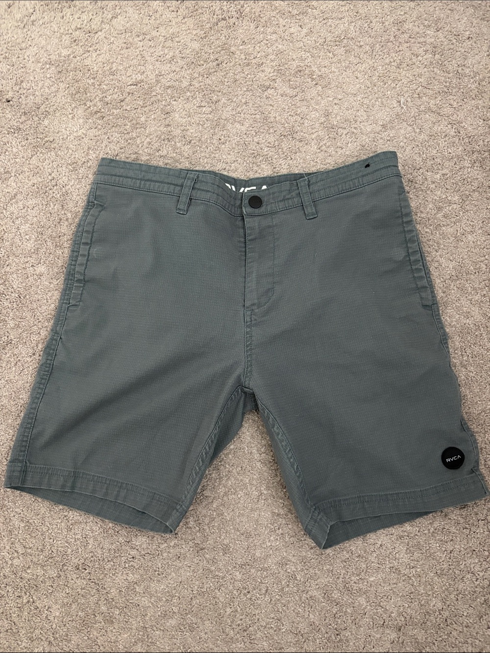RVCA Men's Slate Green Flat Front Shorts